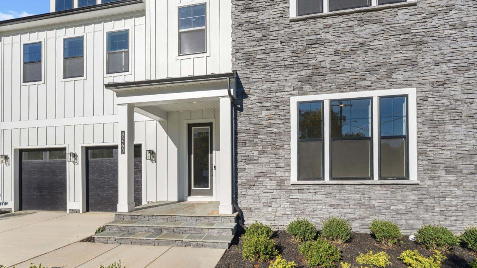 front stoop with stone detail
