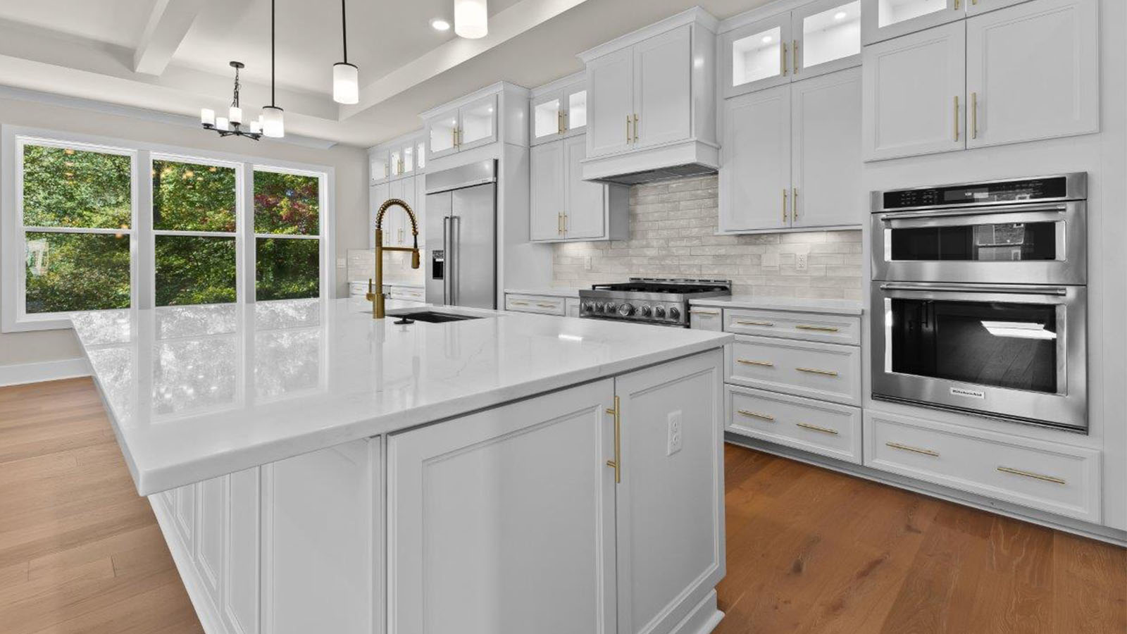 large central kitchen island with storage