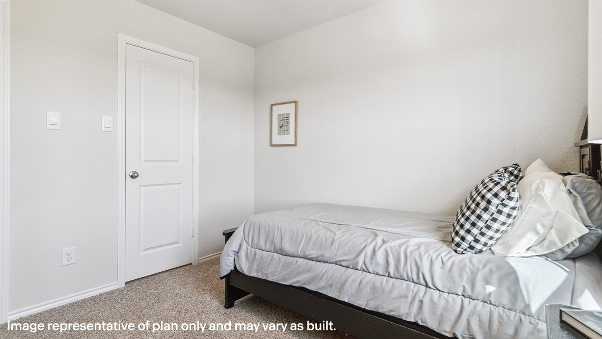 Third bedroom with carpet, window and closet.