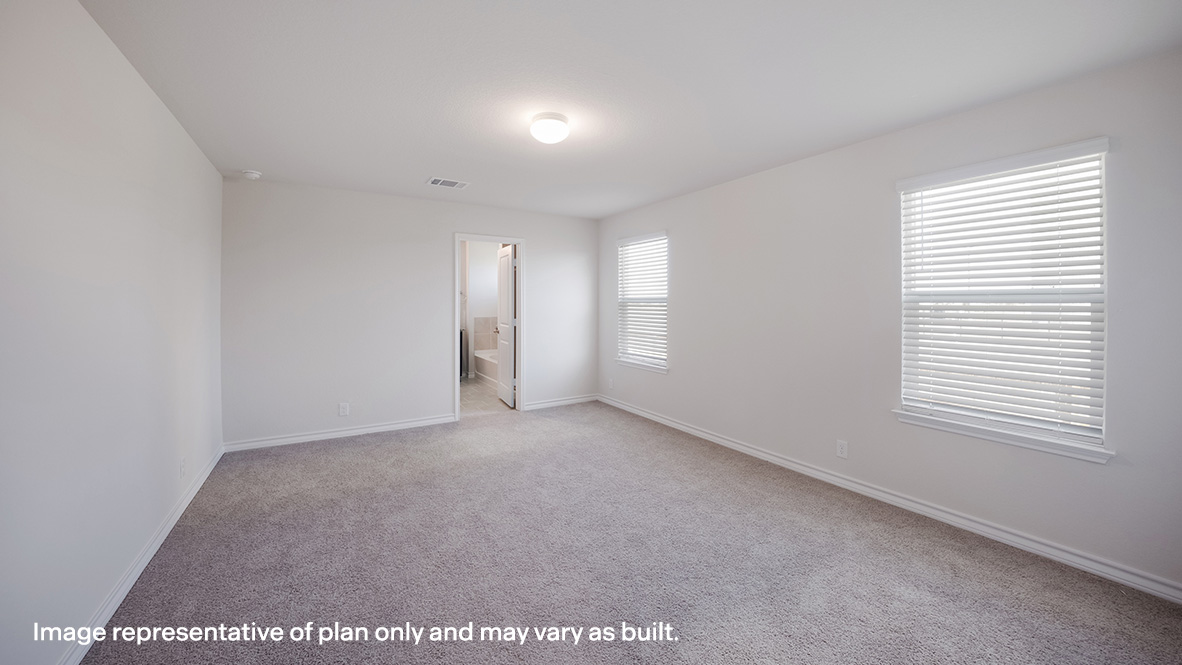 Primary bedroom with quality carpet, large windows and ensuite bathroom.