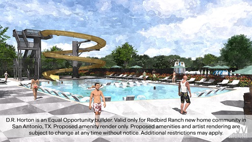redbird ranch third amenity pool and waterslides render