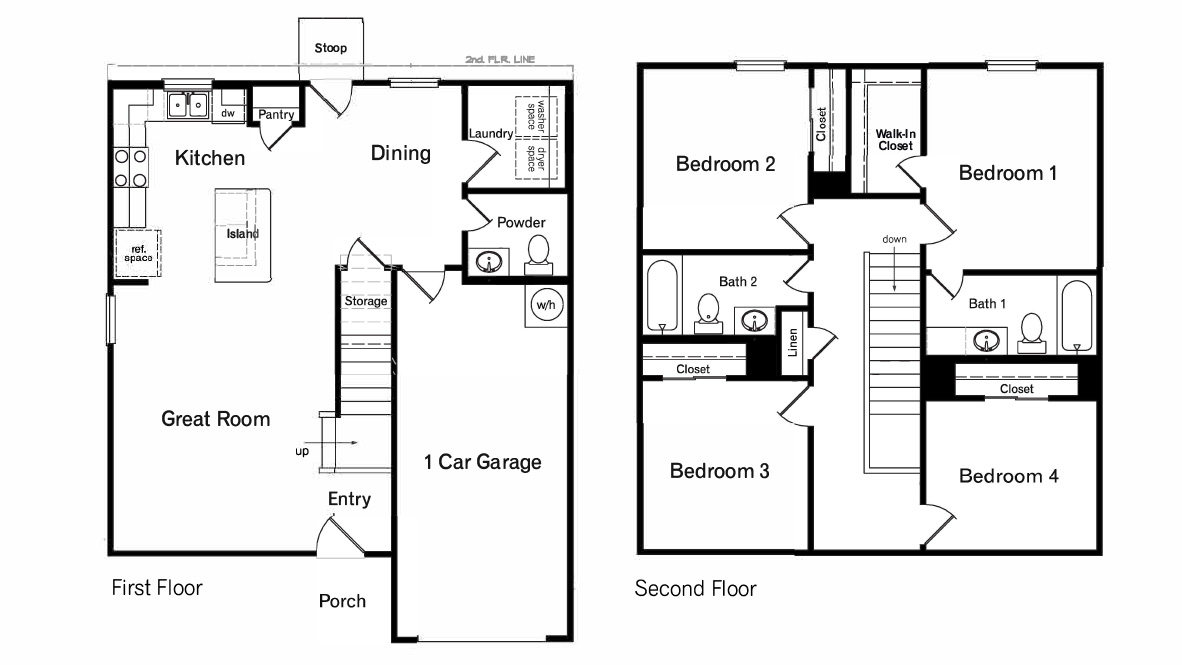 DR Horton San Antonio Redbird Ranch the olmos, 1517 square feet, 2 story home with 4 bedrooms, 2.5 bathrooms and 1 car garage