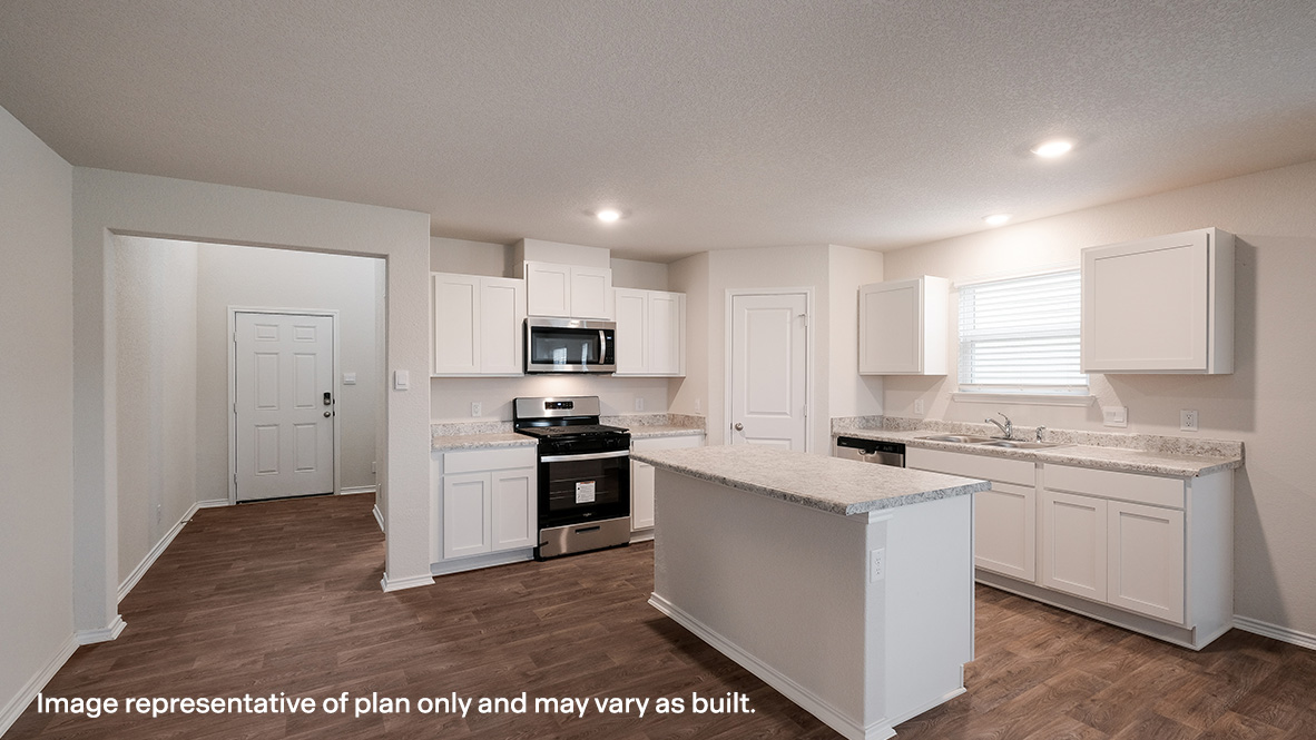 kitchen with large kitchen island and stainless steel appliances