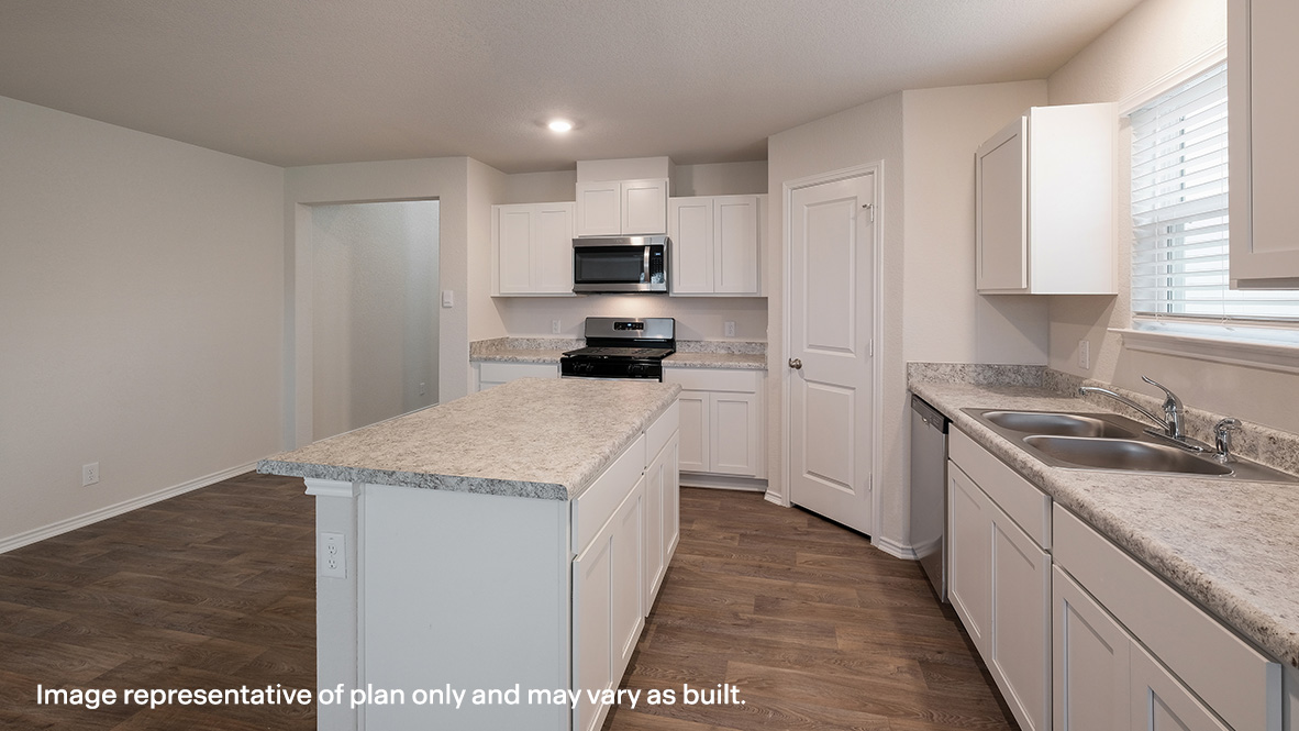 kitchen with stainless steel appliances and large kitchen island