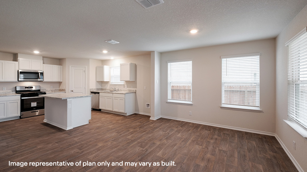 blended dining area and living room with large windows and hard surface flooring throughout