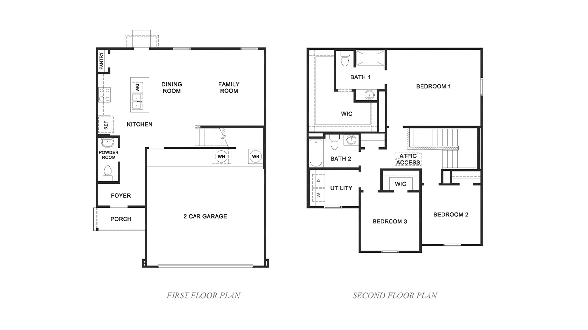 the davis 2 story home with 3 bedrooms and 2.5 bathrooms and 1489 square feet