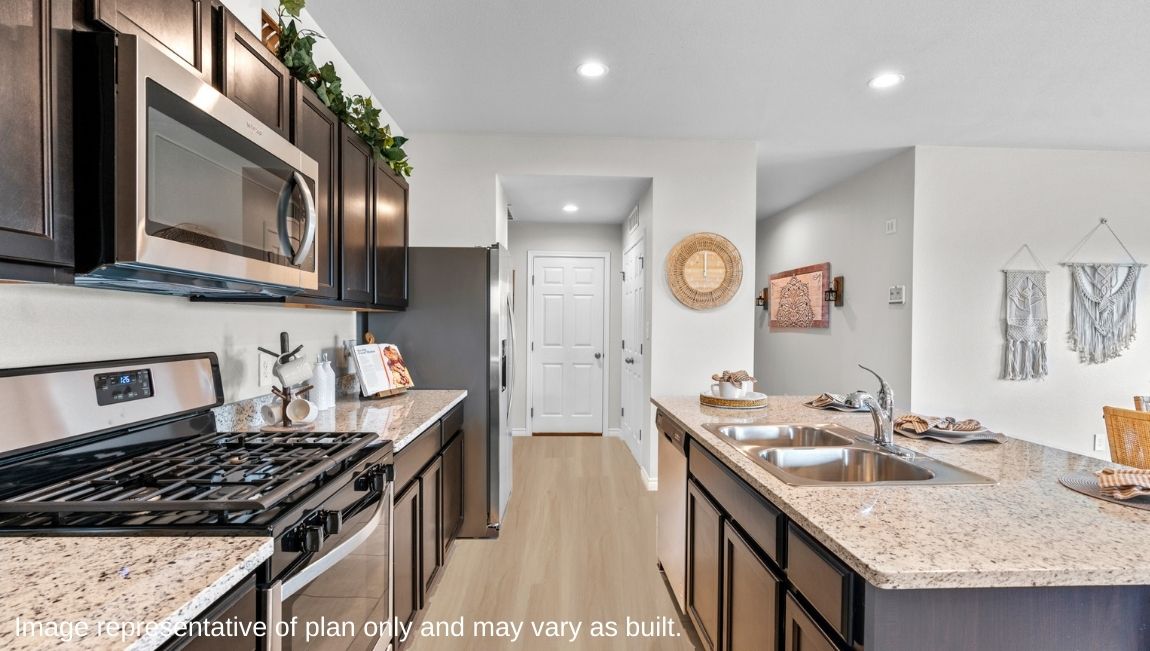 kitchen with stainless steel appliances and large kitchen island
