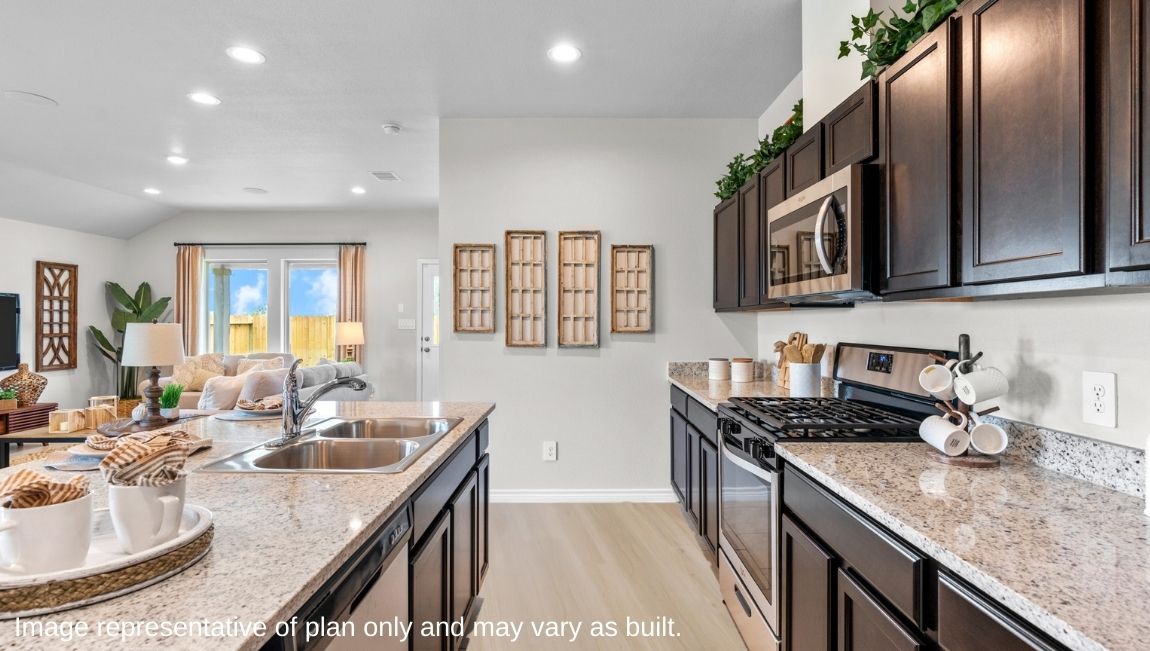 kitchen with stainless steel appliances and large kitchen island