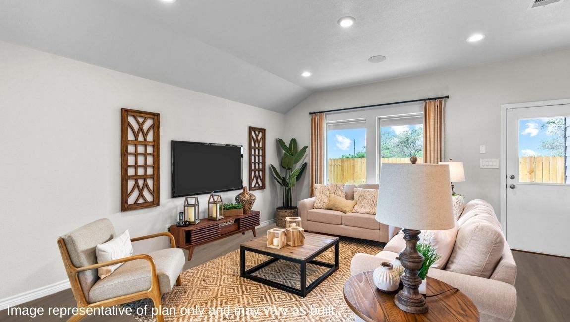 living room with large windows