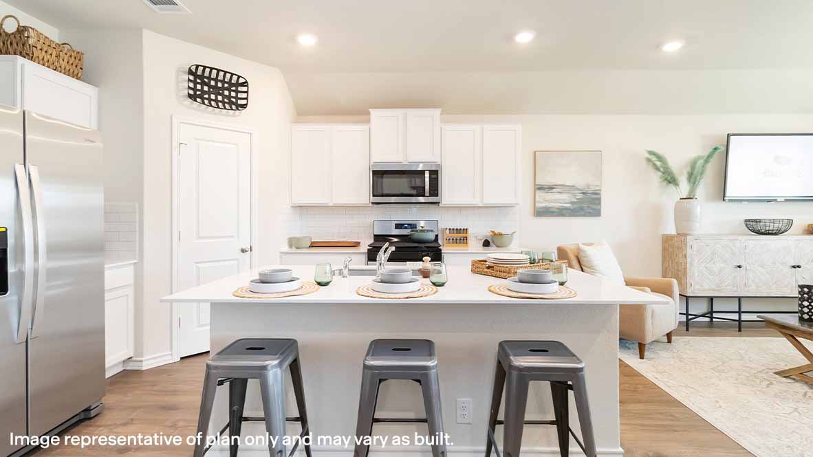 spacious kitchen with breakfast bar