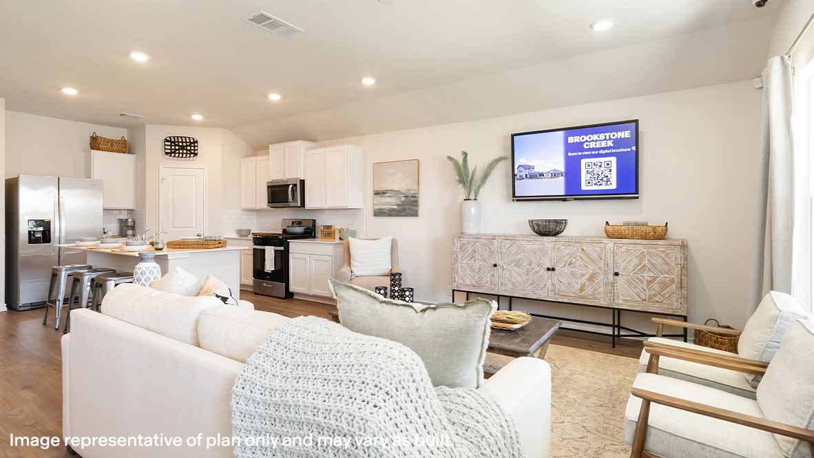 spacious living area with hard surface flooring