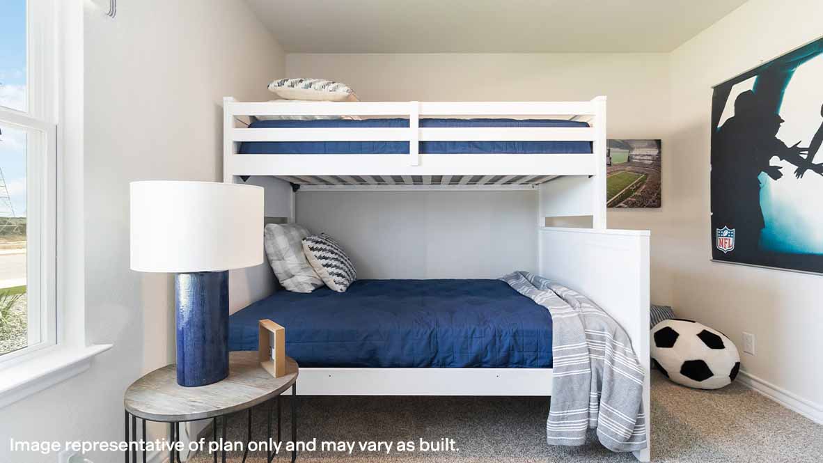 third bedroom with window and quality carpet