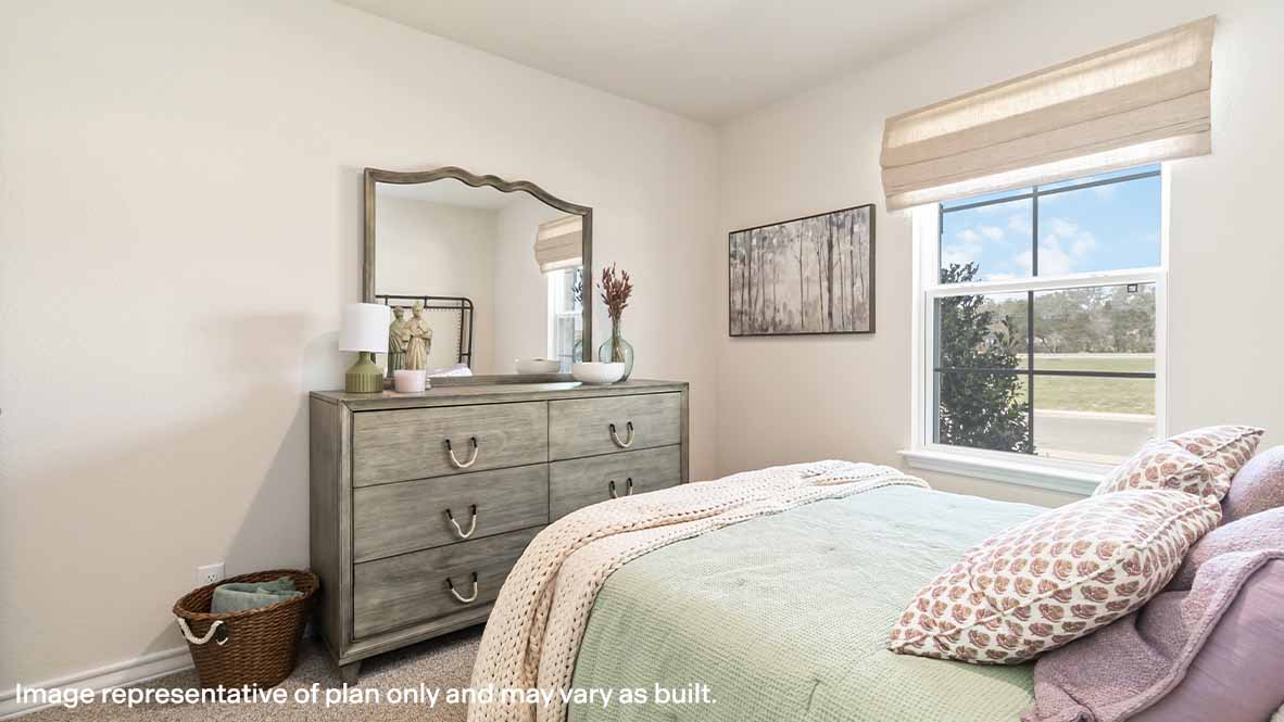 fourth bedroom with window and quality carpet