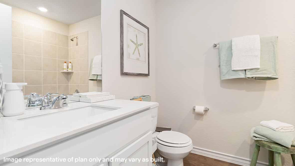 second full bath combined tub and shower