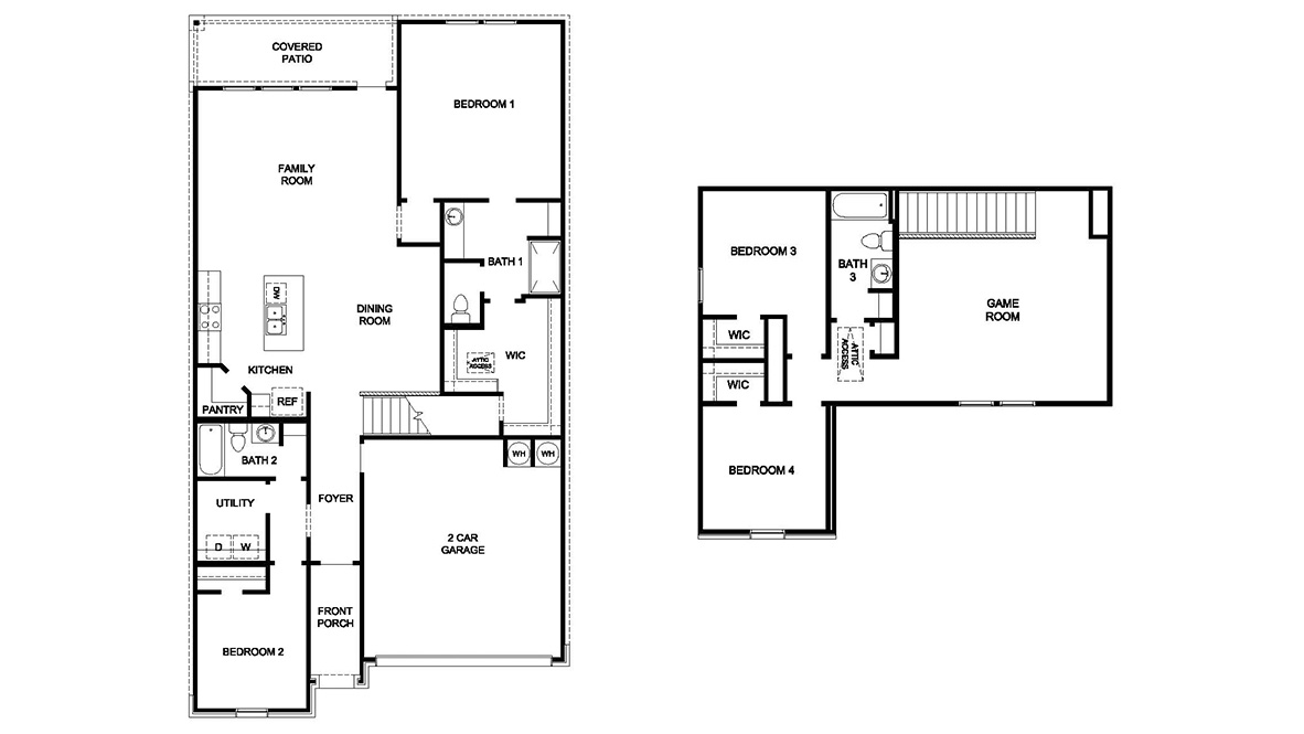 DR Horton Boerne The Birch at Spencer Ranch the mitchell floor plan 2 story home with 4 bedrooms, 3 full bathrooms and 2257 square feet and 2 car garage