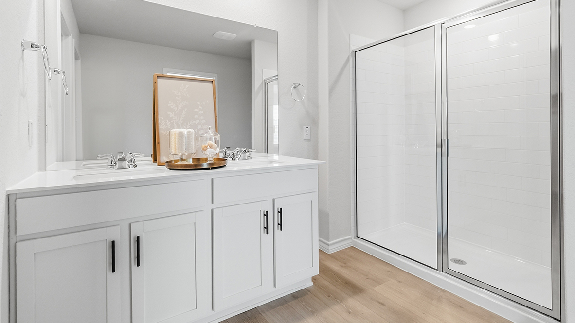 primary ensuite bathroom with walk in shower