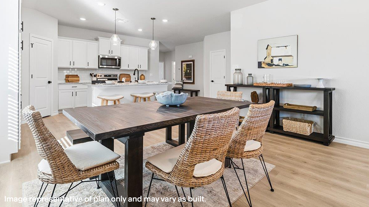 open concept dining area and kitchen