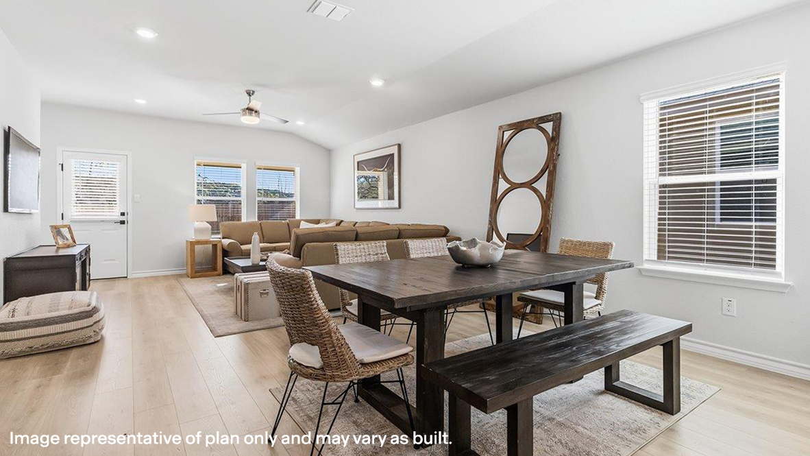 dining area flowing into living room