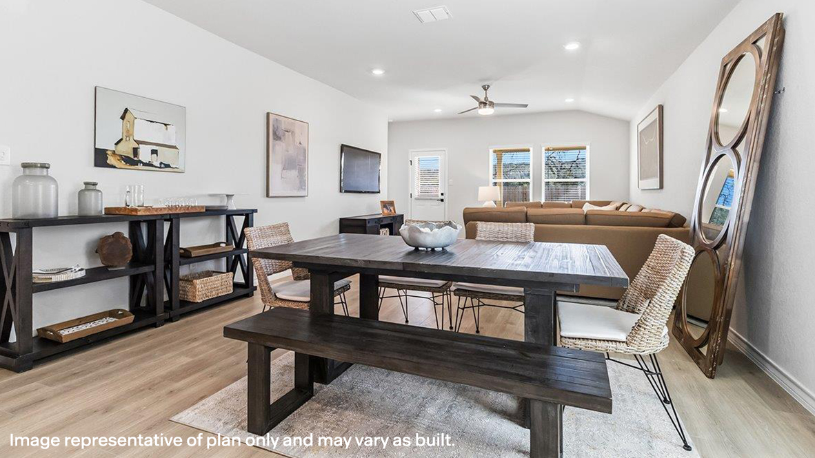 dining area flowing into living room