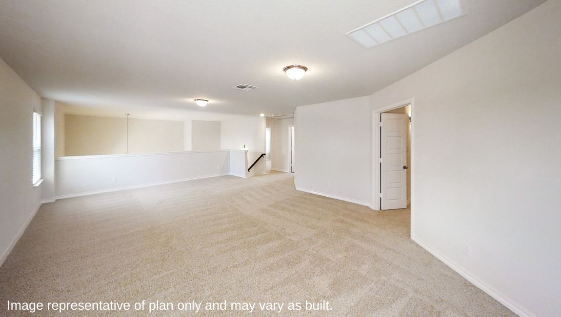 spacious open concept loft with quality carpet