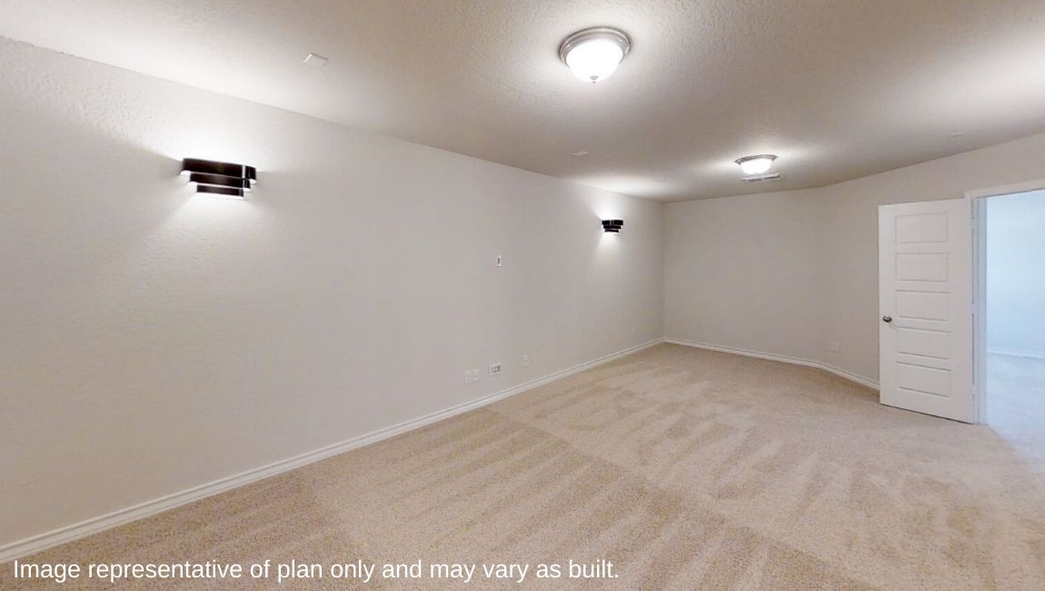 spacious media room with quality carpet