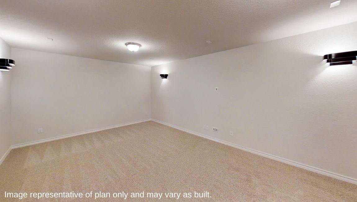 spacious media room with quality carpet