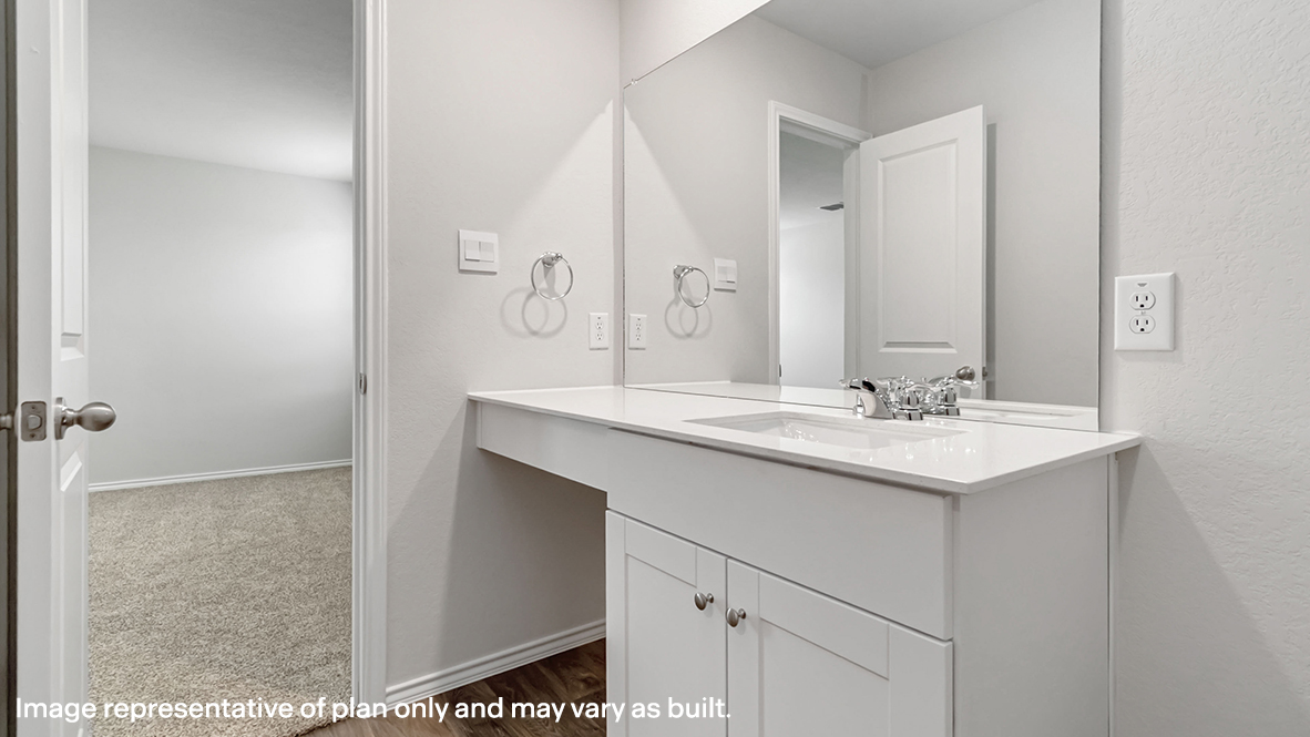 primary ensuite bathroom with single vanity sink
