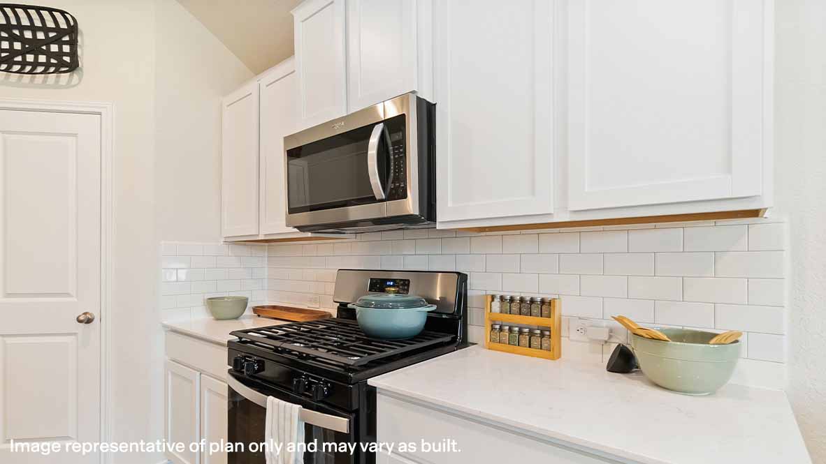open concept kitchen with quartz countertops