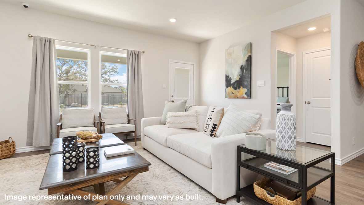 spacious living area with large windows