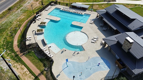 Ariel view of amenity pool