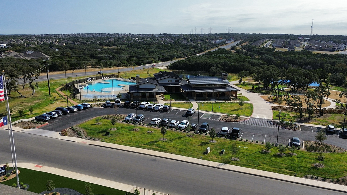 Ariel view of amenity center