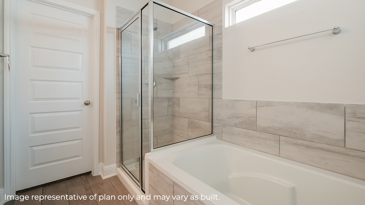 main ensuite bathroom with walk in shower and gargen tub