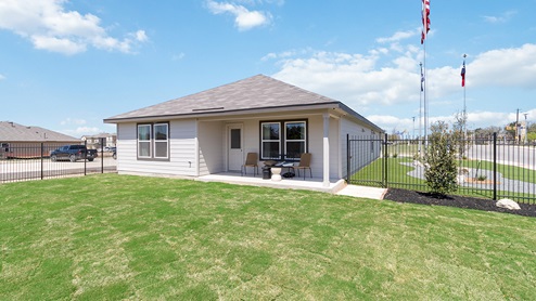 fully landscaped and irrigated back yard