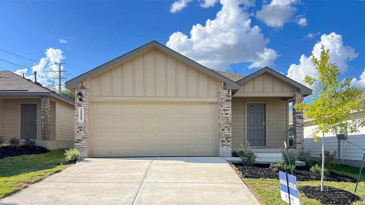 Exterior home with stone detailing