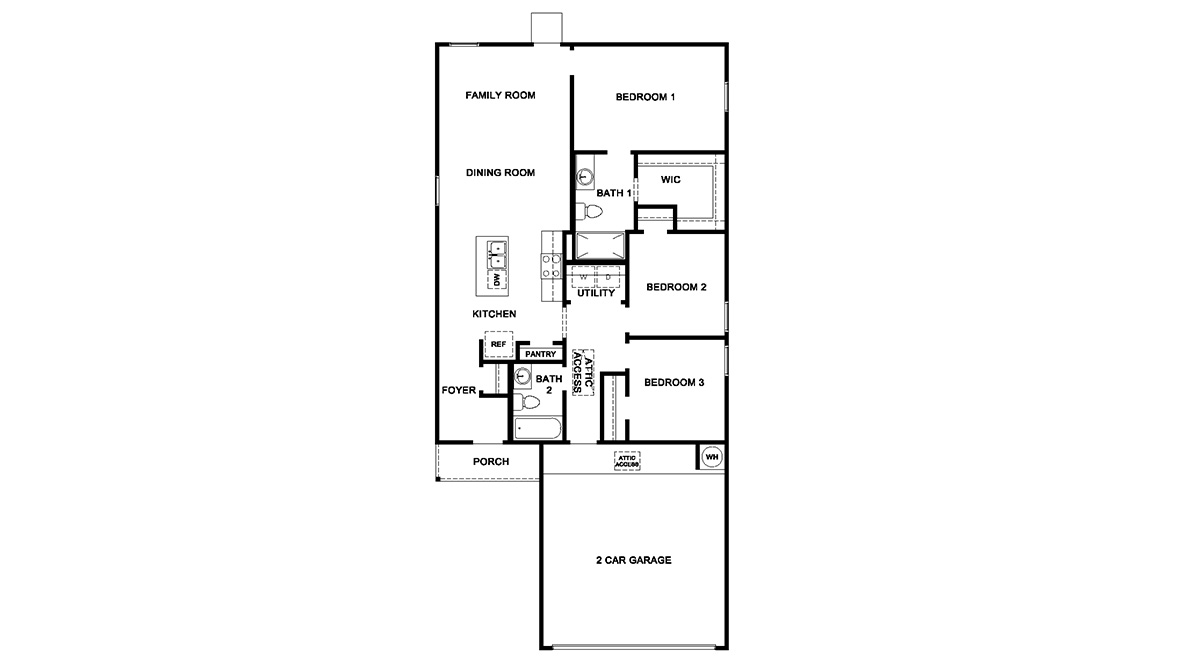 one story home with brick or siding front exterior and two car garage