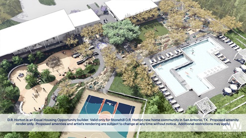stonehill amenity aerial view of playground, sports court and pool