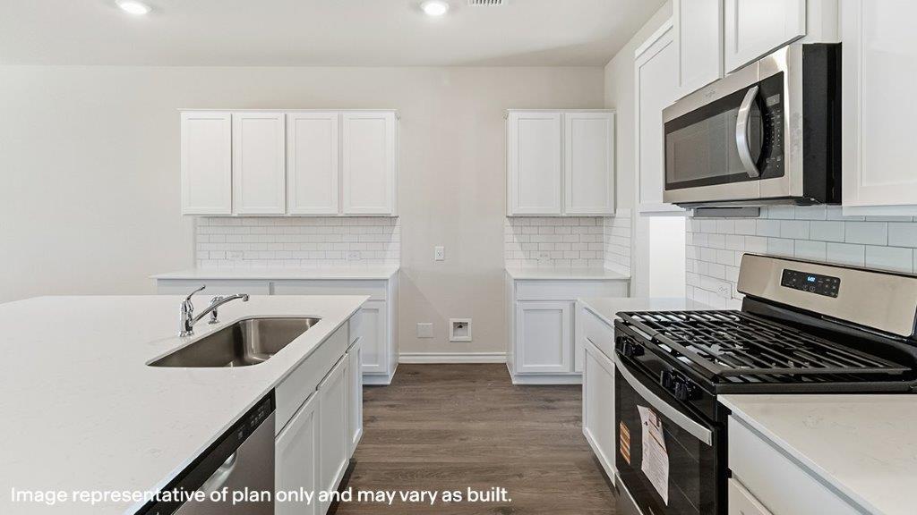kitchen and kitchen island