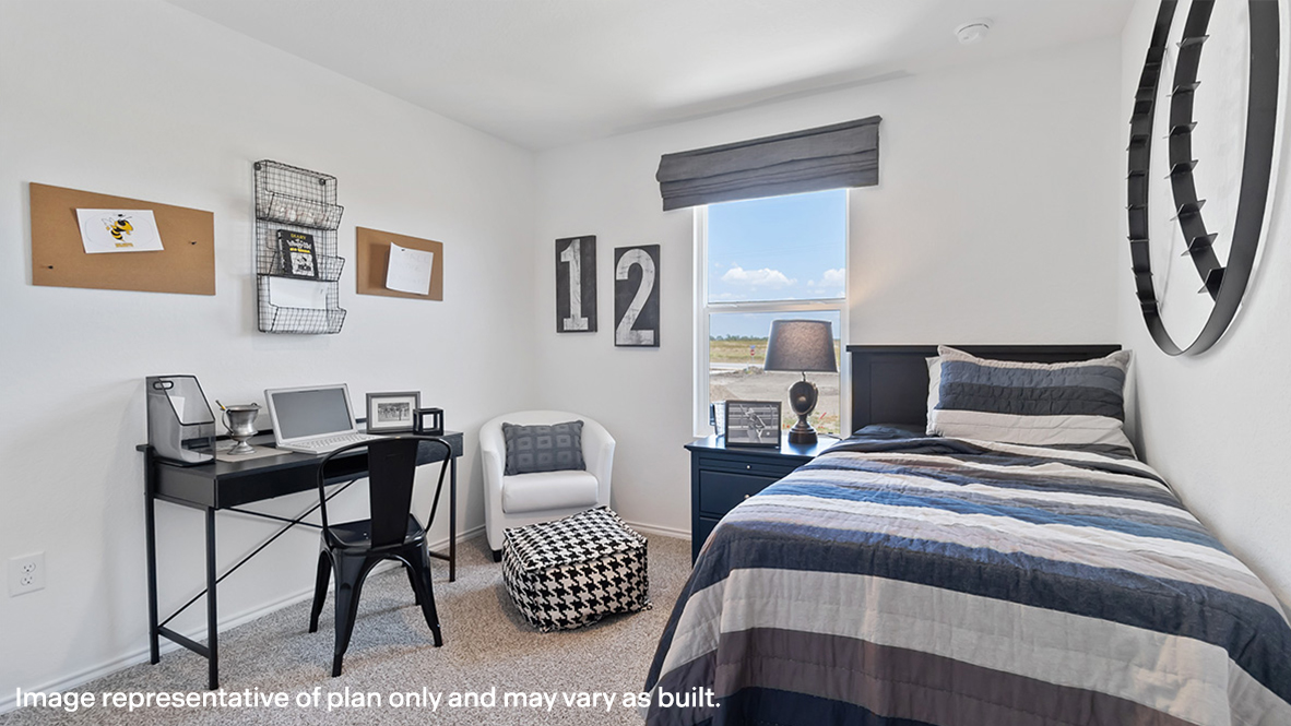 Second bedroom, flex-office, study, entertainment, game, craft room in this new construction D.R. Horton home