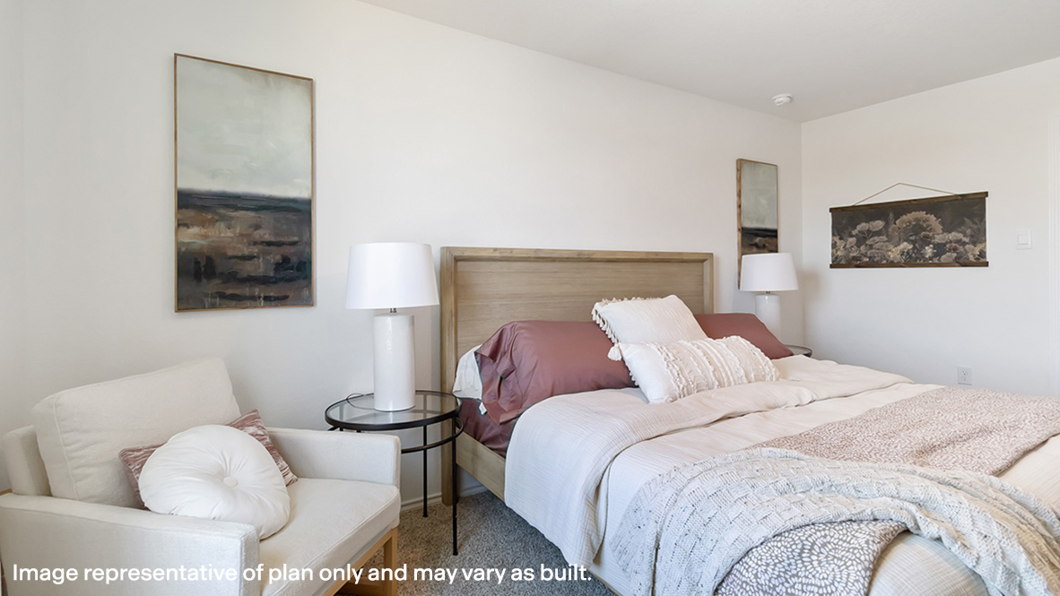 Primary bedroom designed with privacy and space in mind with a flow into a spa-inspired ensuite bathroom and walk-in closet