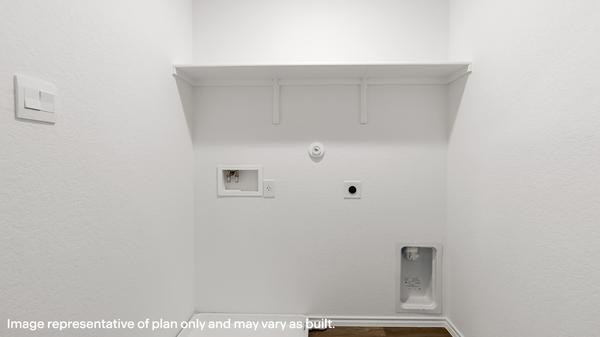 Stonehill utility laundry smartly designed with overhead organized storage, a drop zone, with new washer, dryer included