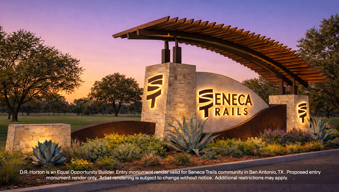 entry monument for seneca trails new home community