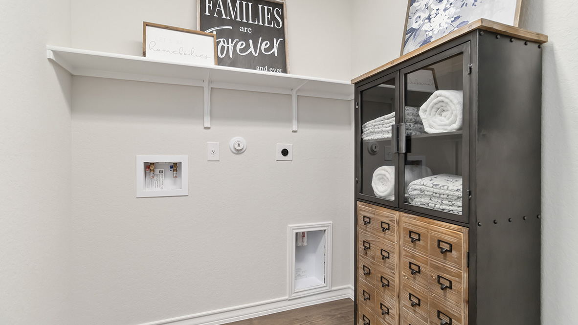 utility room with shelving