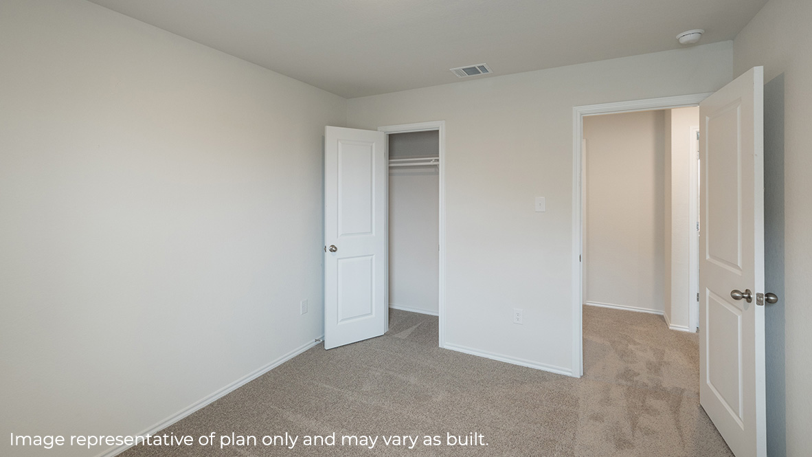 Third bedroom closet with shelving.
