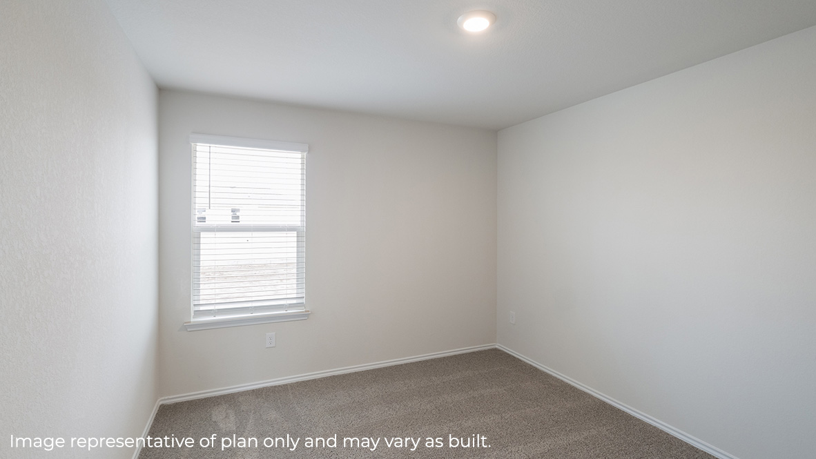 Fifth bedroom with carpet, window and closet.
