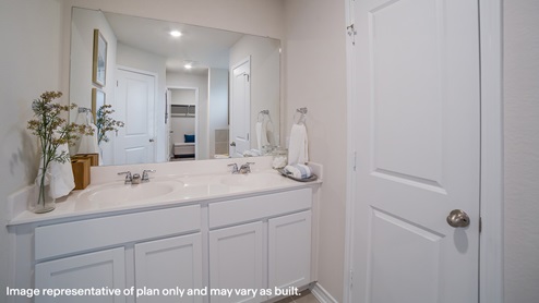 DR Horton San Antonio Redbird Ranch the bryant floor plan 1703 square feet main bathroom suite with dual vanity sinks