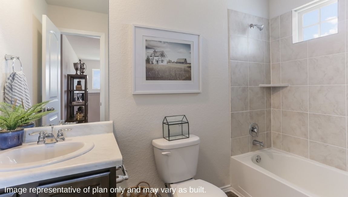 Family-Guest Bathroom - The Swift Floor Plan at Redbird Ranch in San Antonio, Texas Presented By D.R. Horton