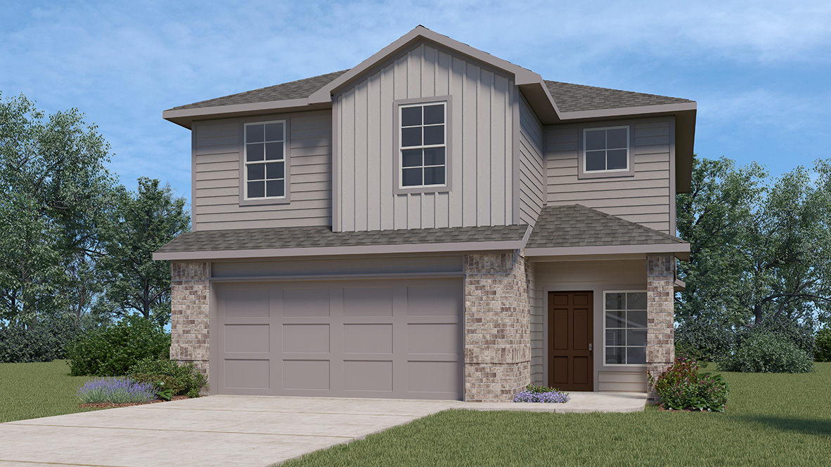 Front Exterior Elevation - The Emma Floor Plan at Redbird Ranch in San Antonio, Texas Presented By D.R. Horton
