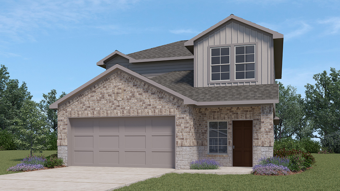 Front Exterior Elevation - The Jasmine Floor Plan at Redbird Ranch in San Antonio, Texas Presented By D.R. Horton