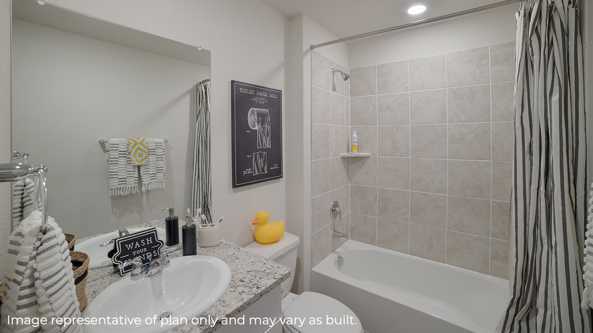 Family-Guest Bathroom - Smart Home - The Nicole Floor Plan at Redbird Ranch in San Antonio, Texas Presented By D.R. Horton