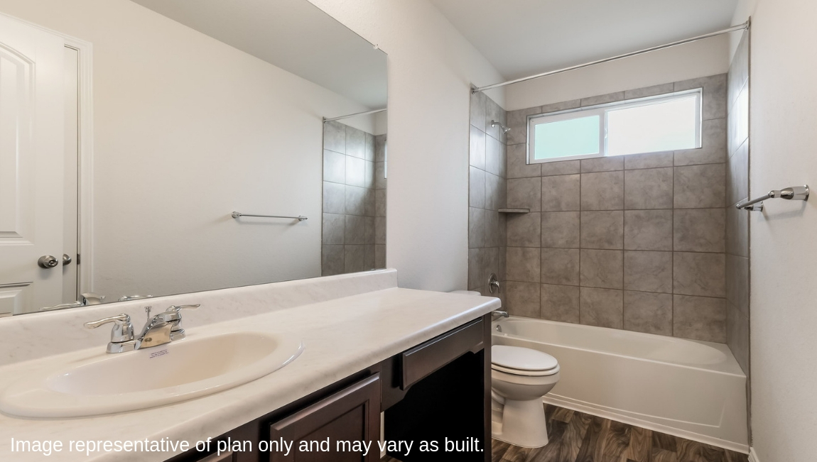 Secondary Family-Guest Bathroom - The Reese Floor Plan at Redbird Ranch in San Antonio, Texas Presented By D.R. Horton